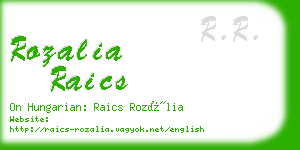 rozalia raics business card